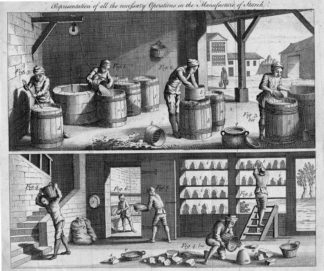 Antique Print-STARCH MAKING-INDUSTRY-TRADE-Hinton-1764