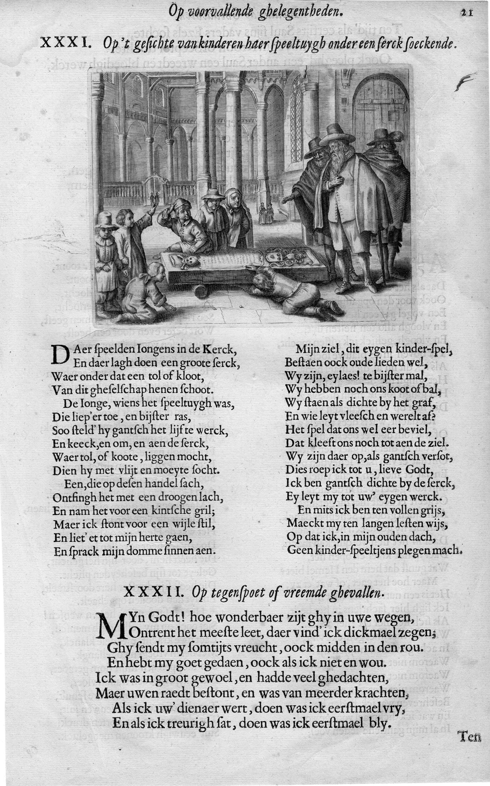 , Antique Print-CHILDREN-TOY-CHURCH-Cats-1660, Pictura Antique Prints