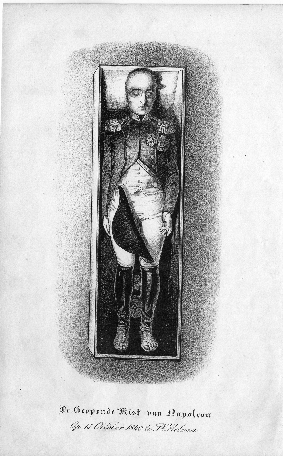 , Antique Print-NAPOLEON-COFFIN-ST. HELENA-Anonymous-c. 1850, Pictura Antique Prints