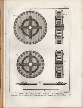 12 Antique Prints-LAMINAGE DE PLOMB-LEAD ROLLING-WORKSHOP-Diderot-Benard-c. 1750