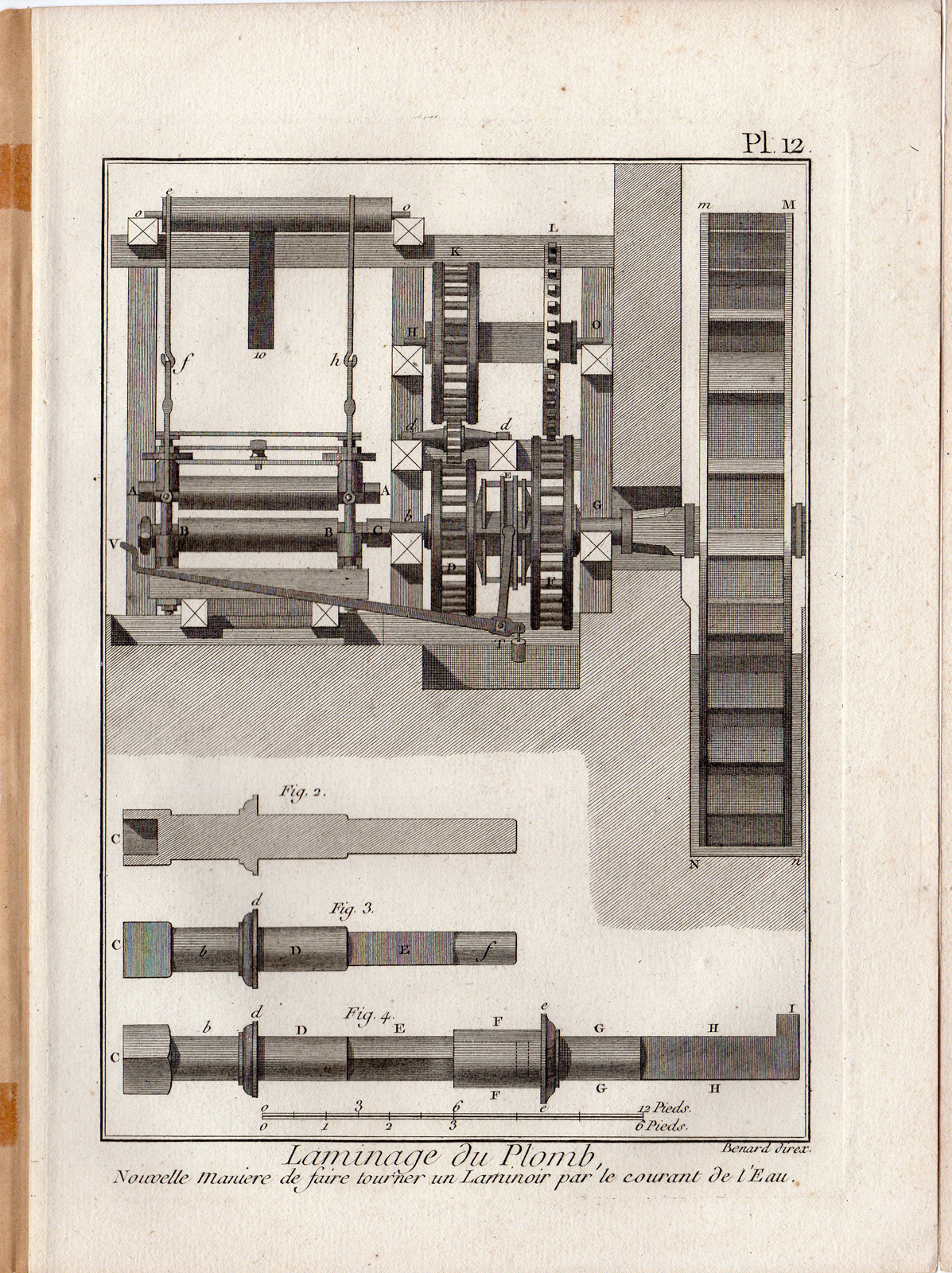 RB 0709 416x556 12 Antique Prints-LAMINAGE DE PLOMB-LEAD ROLLING-WORKSHOP-Diderot-Benard-c. 1750 - Image 3