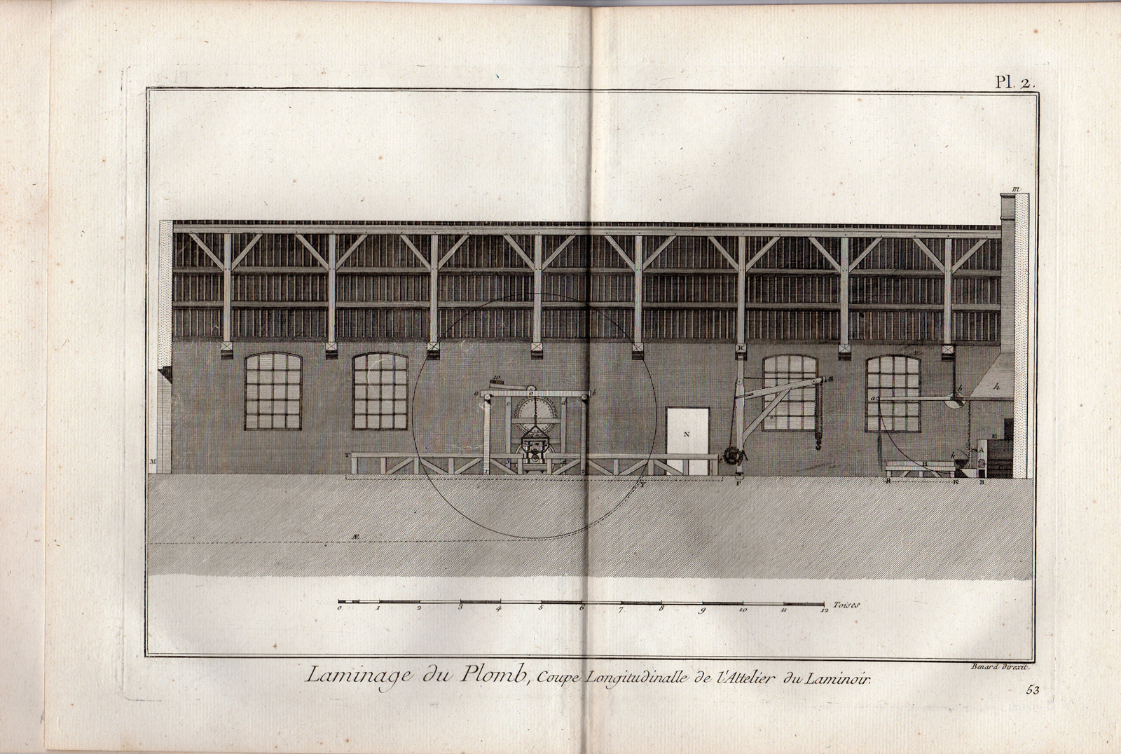 RB 0713 416x280 12 Antique Prints-LAMINAGE DE PLOMB-LEAD ROLLING-WORKSHOP-Diderot-Benard-c. 1750 - Image 7
