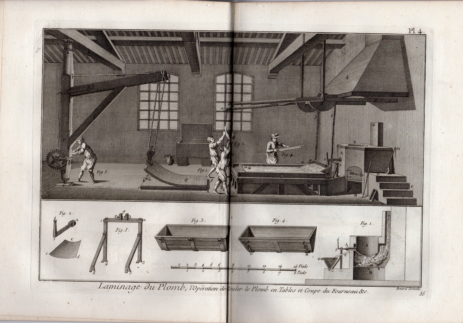 RB 0717 416x291 12 Antique Prints-LAMINAGE DE PLOMB-LEAD ROLLING-WORKSHOP-Diderot-Benard-c. 1750 - Image 11