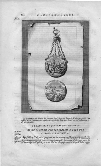 Antique Print-MEDAL-SIEGE OF JERUSALEM-LEIDEN-CHAIN-Anonymous-c. 1730
