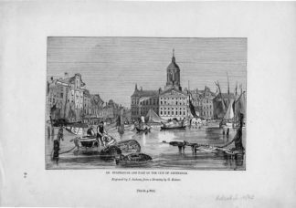 Antique Print-AMSTERDAM-CITY HALL-NETHERLANDS-CANAL-BOAT-Balmer-Jackson-1843