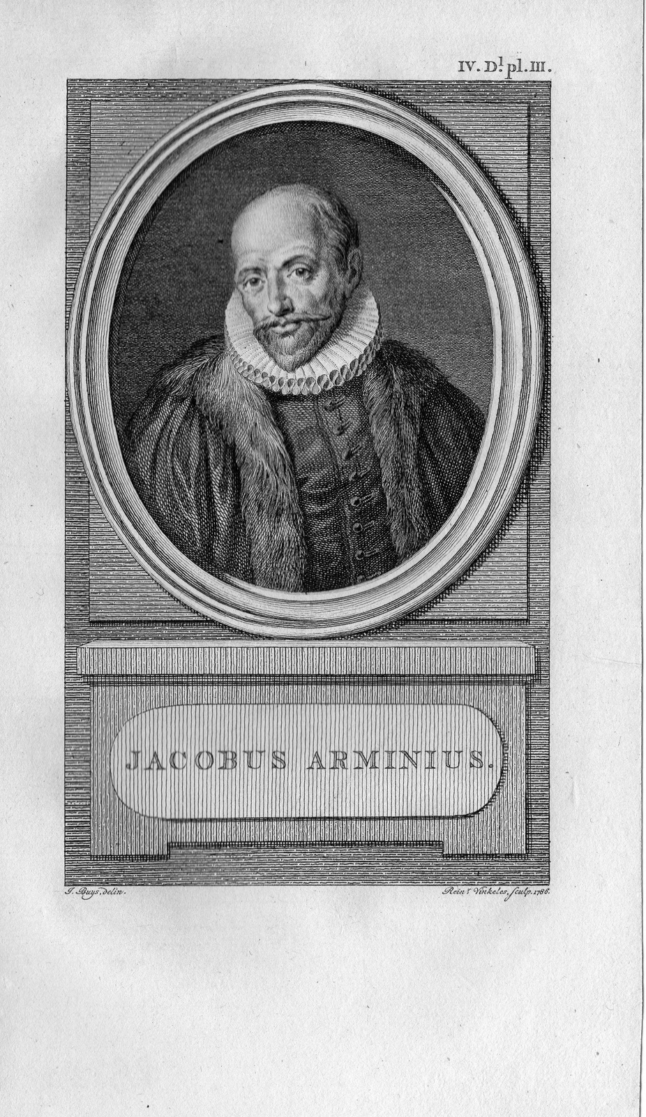 , Antique Print-JACOBUS ARMINIUS-PROTESTANT REFORMATION-Buys-Vinkeles-1788, Pictura Antique Prints