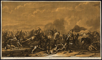 Antique Master Print-BATTLE-WAR-HORSES-Johann Christian Rugendas-1697