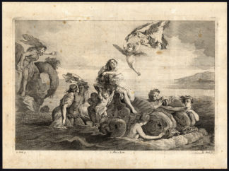 Antique Master Print-GALATEA-POLYPHEMUS-NEREID-CYCLOPS-Boel-Fetti-ca. 1660