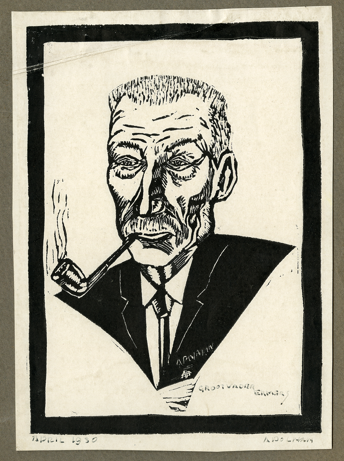 , Antique Print-PORTRAIT-GRANDFATHER ERMERS-Polman-1930, Pictura Antique Prints