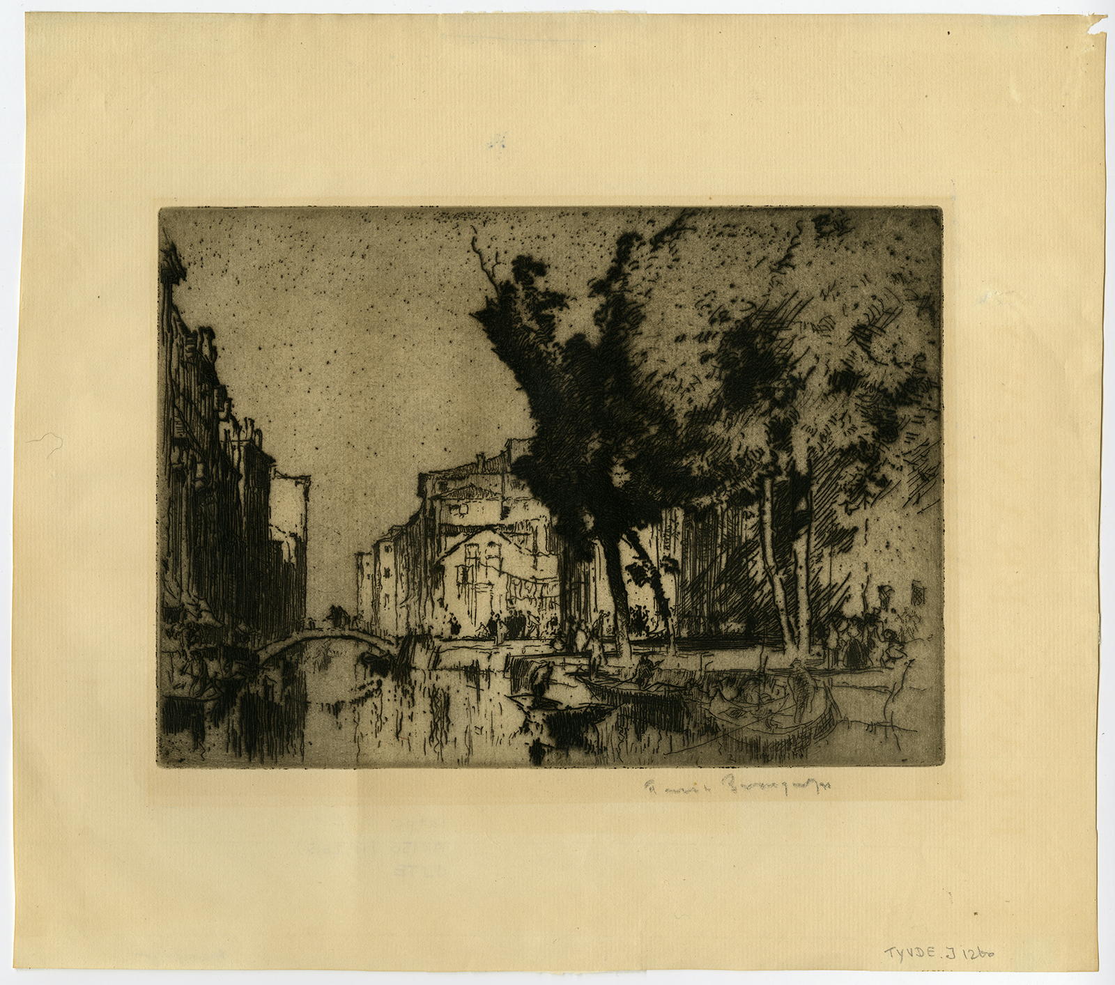 , Antique Master Print-CANAL IN VENICE-ITALY-Brangwyn-1910, Pictura Antique Prints