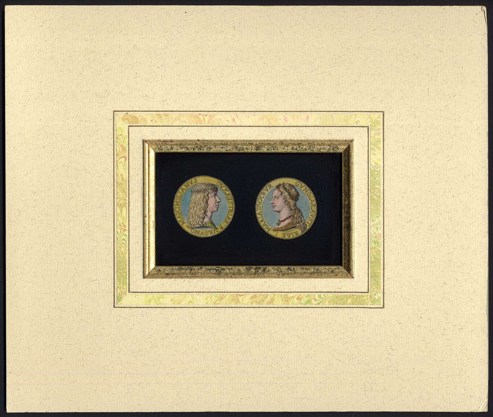 , Antique Print-MAXIMILIAN I-MARY-DUCHESS OF BURGUNDY-Van Mieris-1735, Pictura Antique Prints