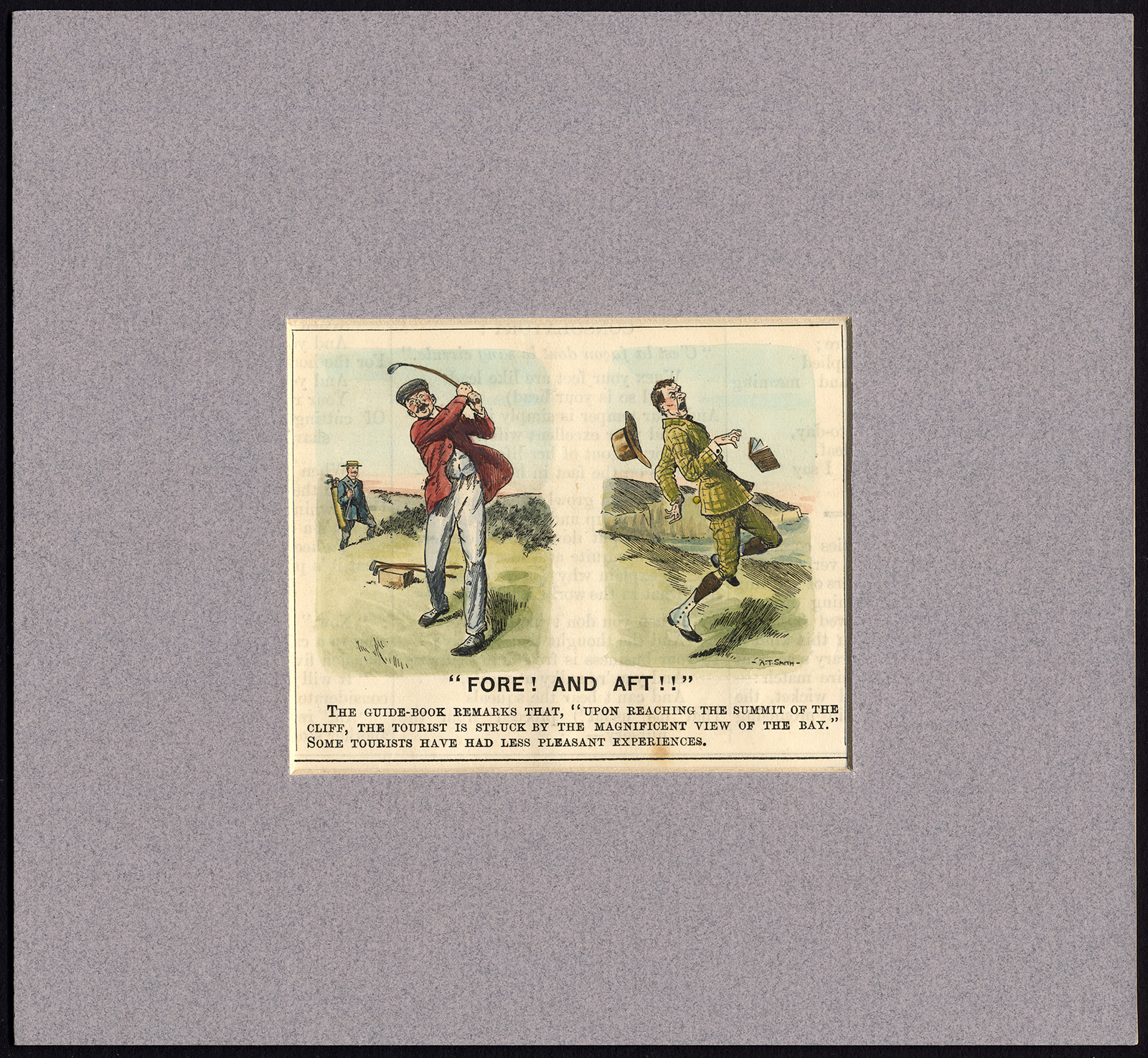 , Antique Print-GOLF-GOLF BALL-SWING-MAN-HIT-PUNCH-SMITH-A.T. Smith-1920, Pictura Antique Prints
