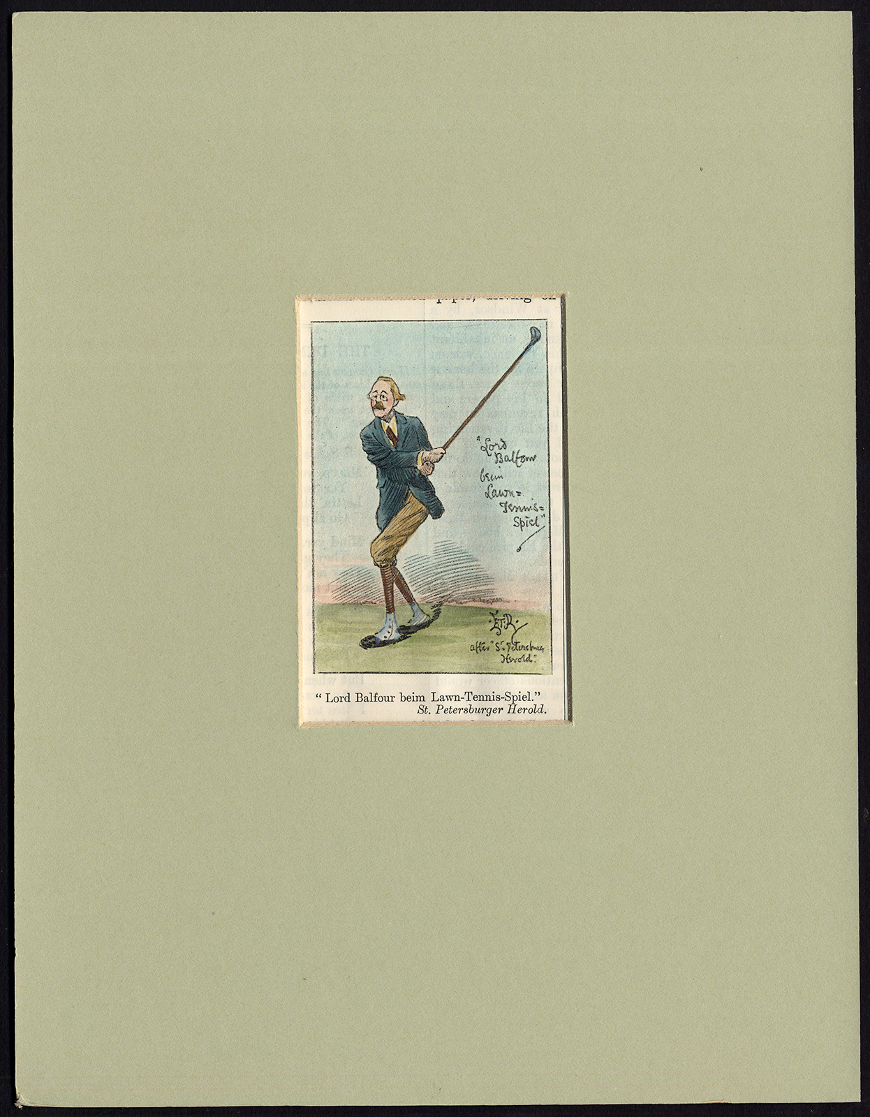 , Antique Print-GOLF-JAMES BALFOUR-POLITICIAN-LORD-PUNCH-E.T.R.-1920, Pictura Antique Prints