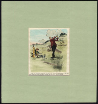 Antique Print-GOLF-MISS-SWING-TEE-CADDY-PUNCH-BULL-Rene Bull-1920