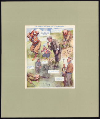 Antique Print-GOLF-POLITIC-SATIRE-CHURCHILL-BALFOUR-PUNCH-Ravenhill-1920