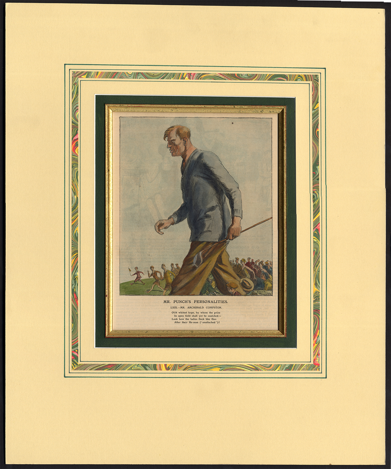 , Antique Print-GOLF-ACHIBALD COMPSTON-ADORATION-PUNCH-Frank Reynolds-1920, Pictura Antique Prints
