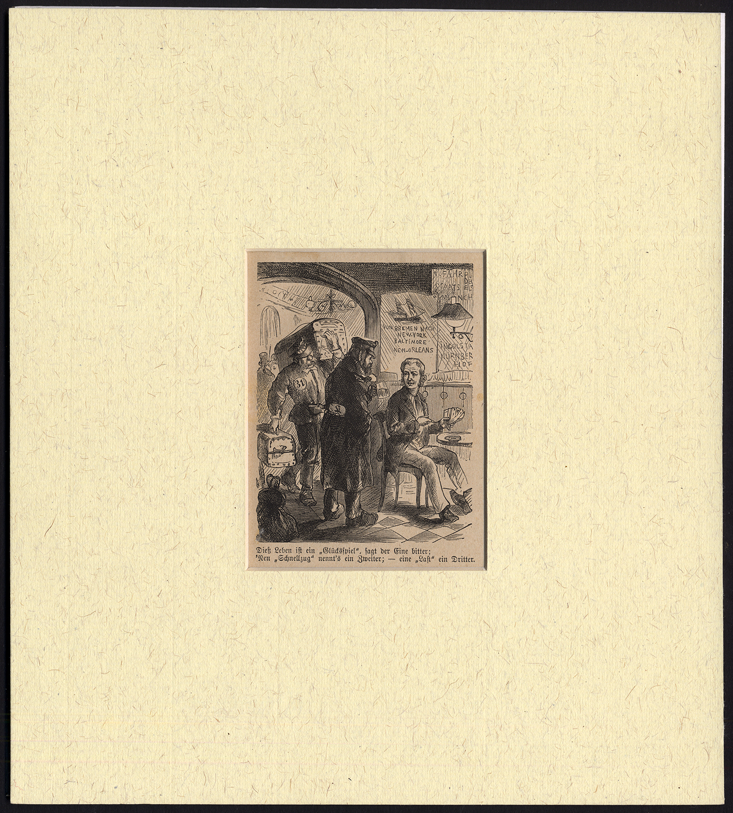 , Antique Print-HARBOUR-CARD-TRAIN RIDE-PORTER-BURDEN-Anonymous-1880, Pictura Antique Prints