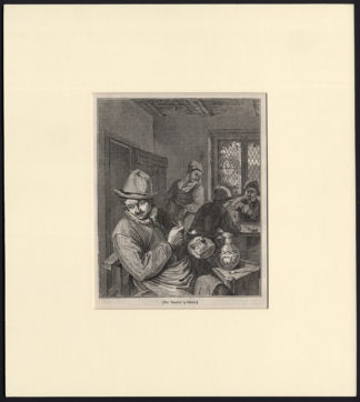 Antique Print-TAVERN-SMOKING-PIPE-CARD-GAME-WAITRESS-Van Ostade-Jackson-1880