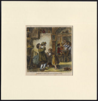 Antique Print-TAVERN-MEN-DRINKING-CHILDREN-IMITATION-Gustav Bartsch-1874