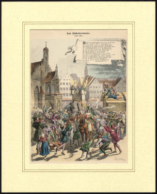 Antique Print-SCHONBARTLAUFEN-MASQUERADE-BUTCHER'S GUILD-NUREMBERG-Gufaler-1893