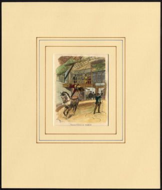 Antique Print-ACROBAT-FEMALE-HORSE-FALL-SECURED-Anonymous-1890