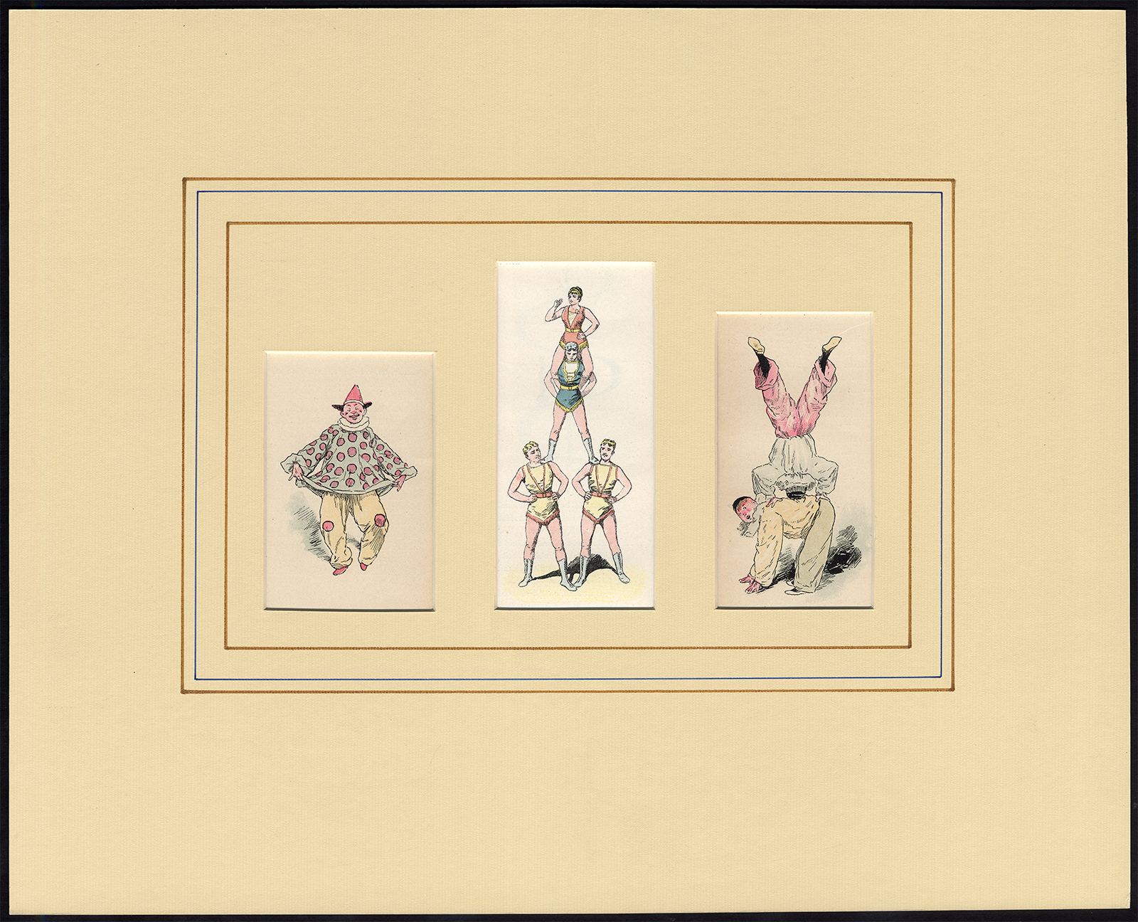Dptpc374 416x337 Antique Print-CLOWN-ACROBAT-THREE IMAGES-PERFORMANCE-Anonymous-1890
