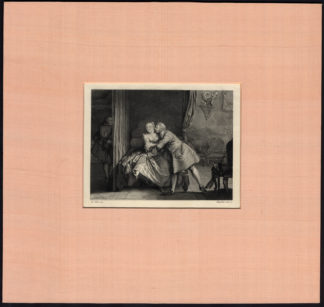 Antique Print-PEEPING TOM-CURTAIN-BED-COUPLE-LeClerc-Depollier-1880