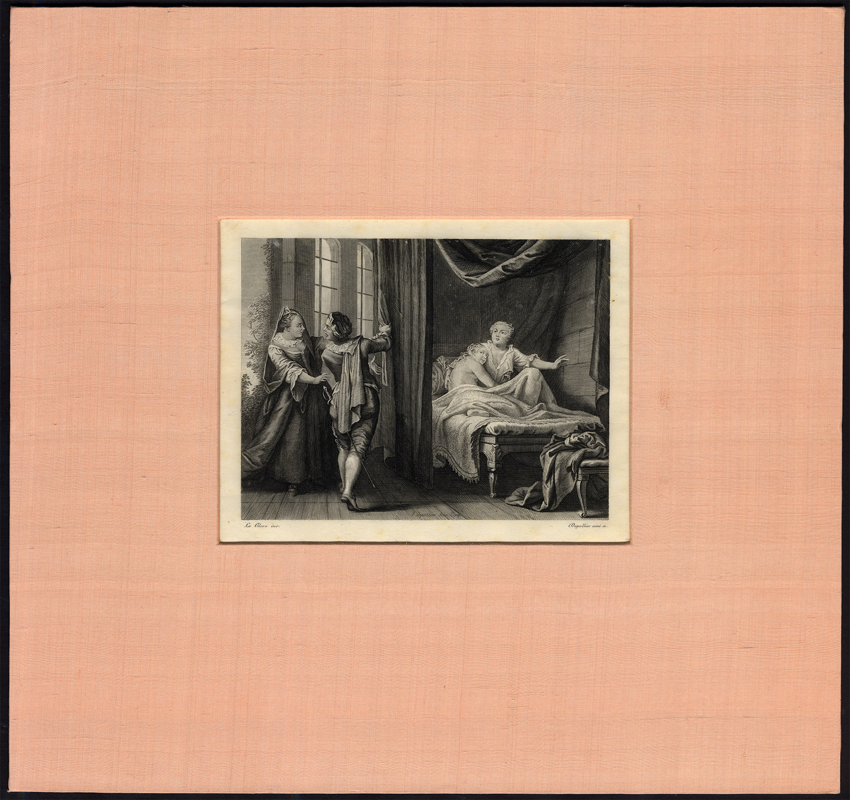 , Antique Print-COUPLE-BED-WALKING IN-INTIMATE-LeClerc-Depollier-1880, Pictura Antique Prints