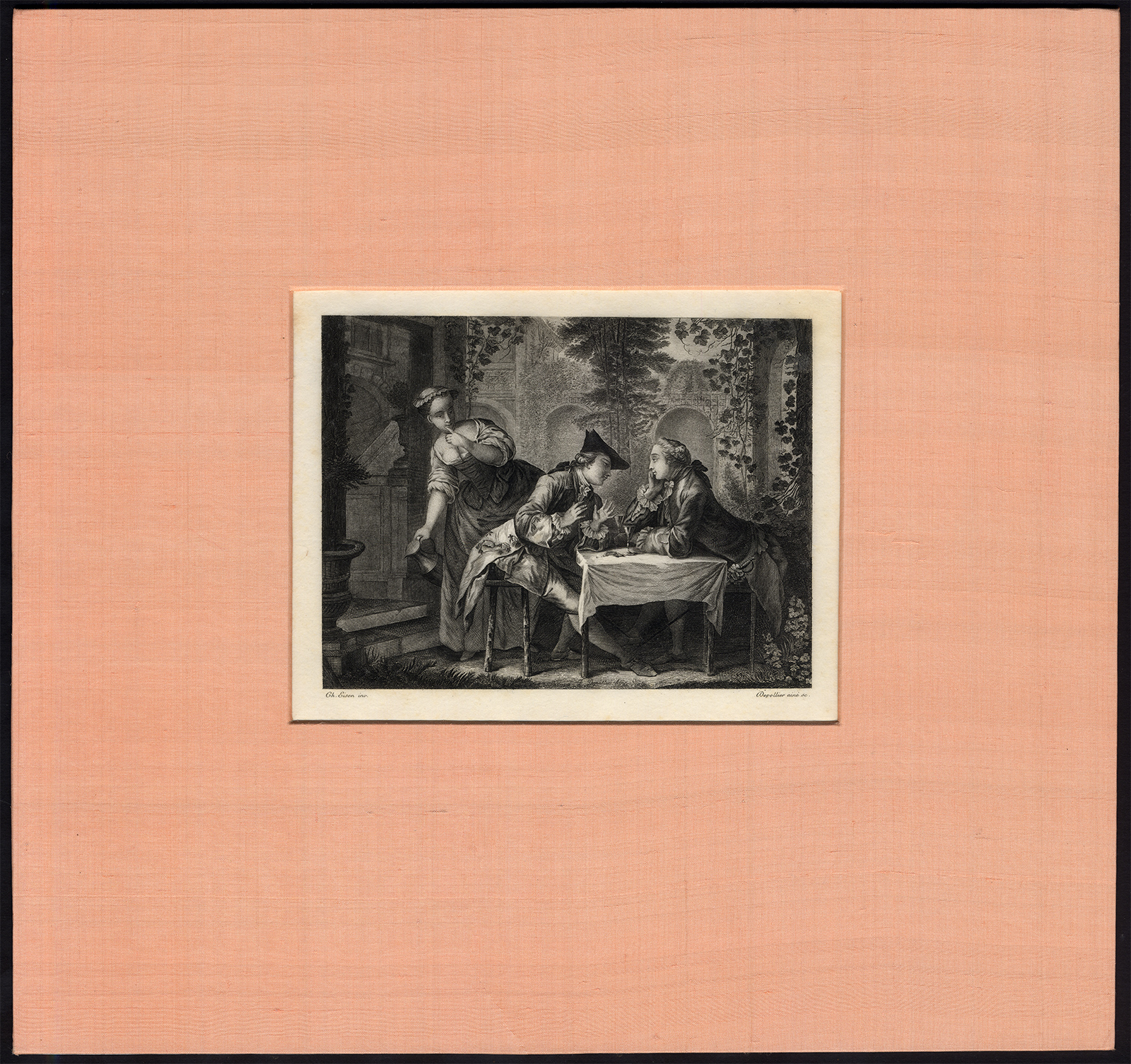 , Antique Print-INN-TABLE-CONVERSATION-MAID-JUG-Eisen-Depollier-1880, Pictura Antique Prints