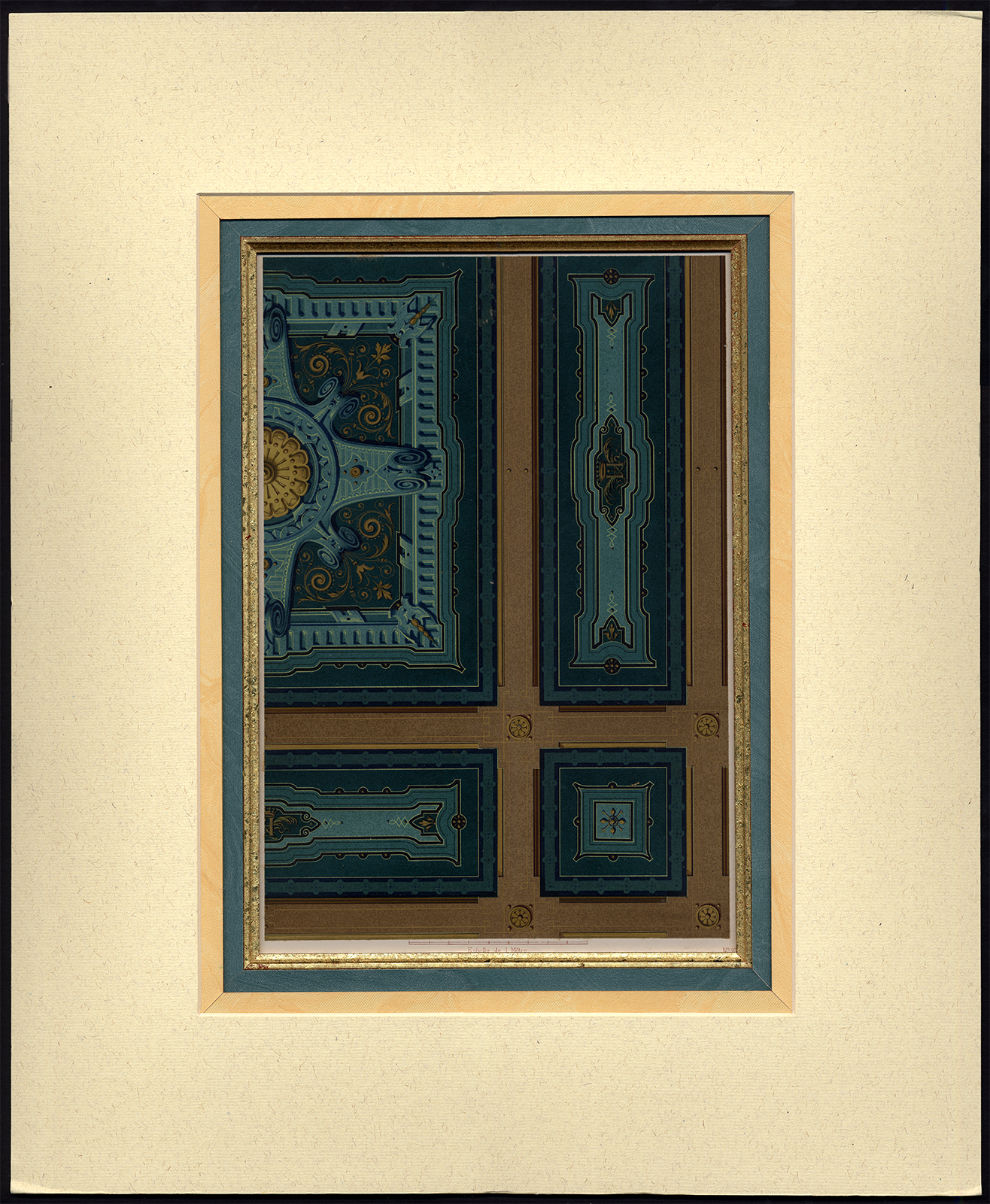 , Antique Print-DECORATION-WALL-CEILING-MONOGRAM-CROWN-PL.23-Anonymous-1880, Pictura Antique Prints