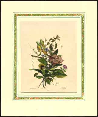 Antique Print-BOUQUET-FLOWER-LEAF-NO. 29-Desguerrois-Weiss-1850