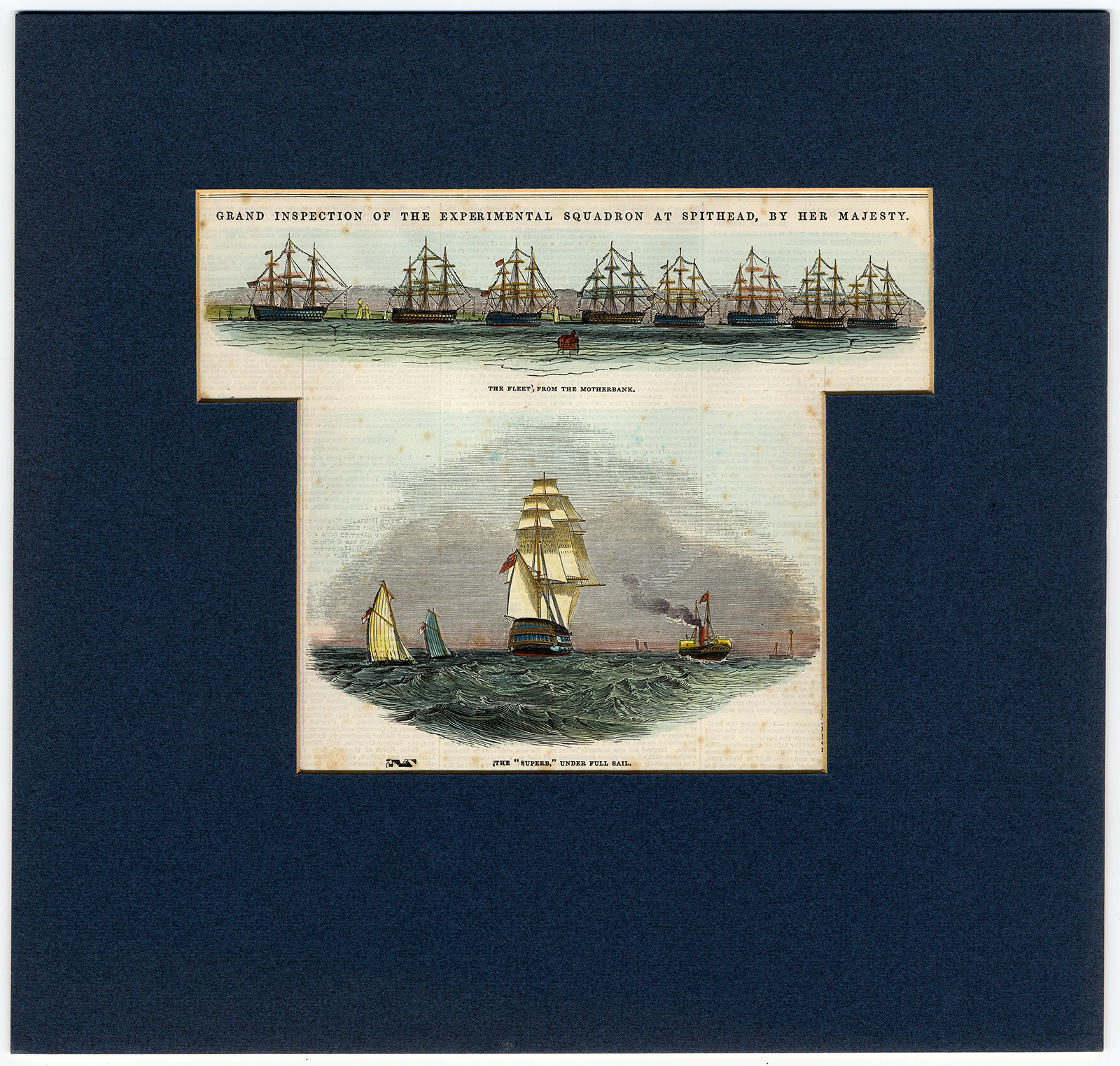 , Antique Print-SPITHEAD-EXPERIMENTAL SQUADRON-SAILING-SHIP-Anonymous-1845, Pictura Antique Prints