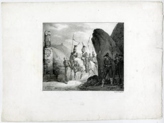 Antique Print-LITHOGRAPH-ARREST-MONK-MILITARY-BANDIT-V. Adam-Langlume-c. 1850