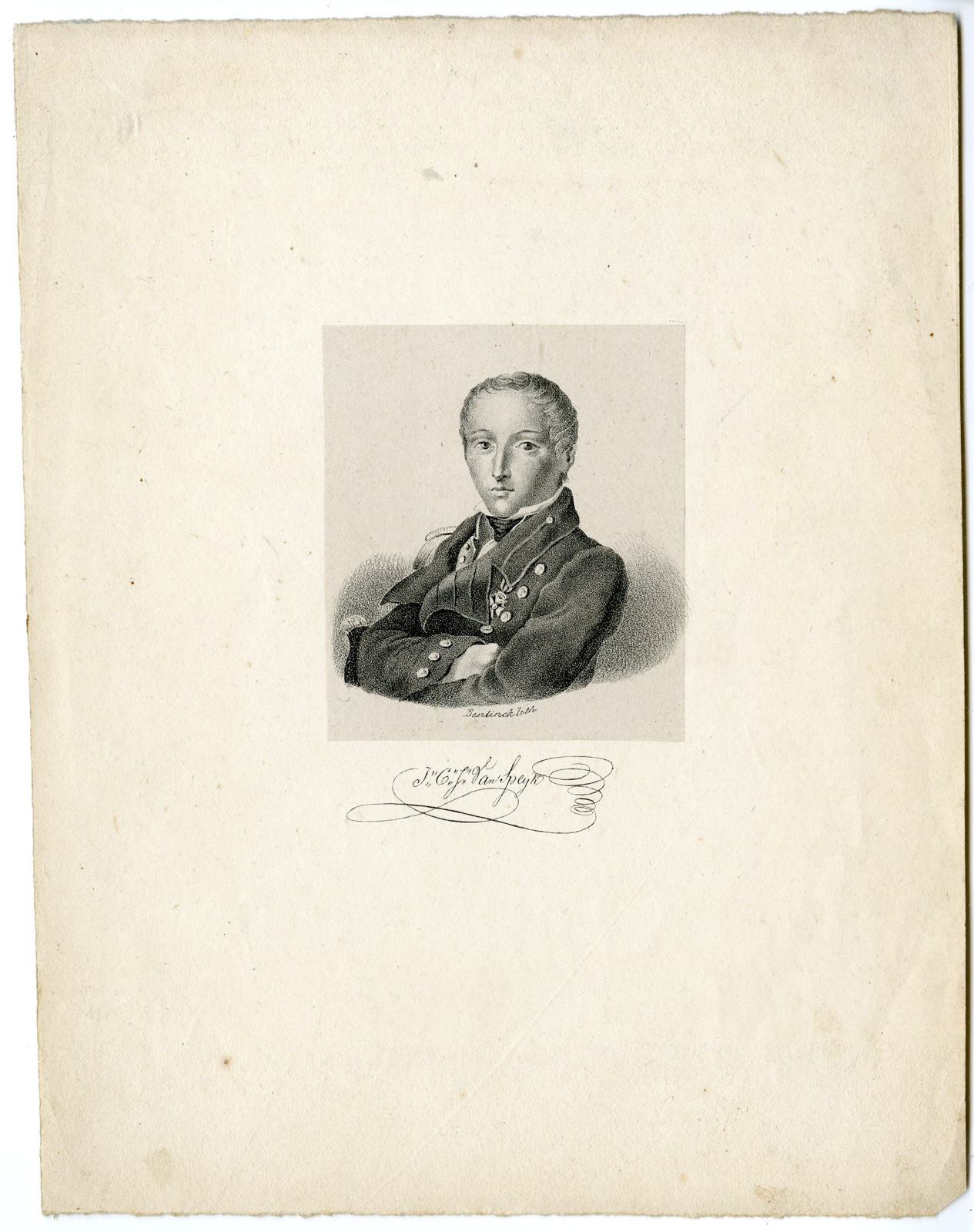 , Portrait Antique Print-JAN CAROLUS JOSEPHUS VAN SPEIJK-Bentinck-c. 1830, Pictura Antique Prints