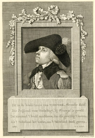 Portrait Antique Print-CORNELIS VISSCHER-DUTCH MILITARY OFFICER-Jonxis-1787