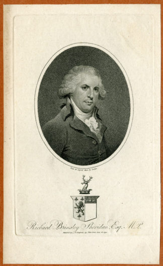 Portrait Antique Print-RICHARD BRINSLEY BUTLER SHERIDAN-IRISH POET-Lochee-1794
