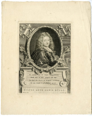 Portrait Antique Print-JOAN DE HAES-DUTCH POET-PORTRAIT-Thomassin-van Gunst-1723