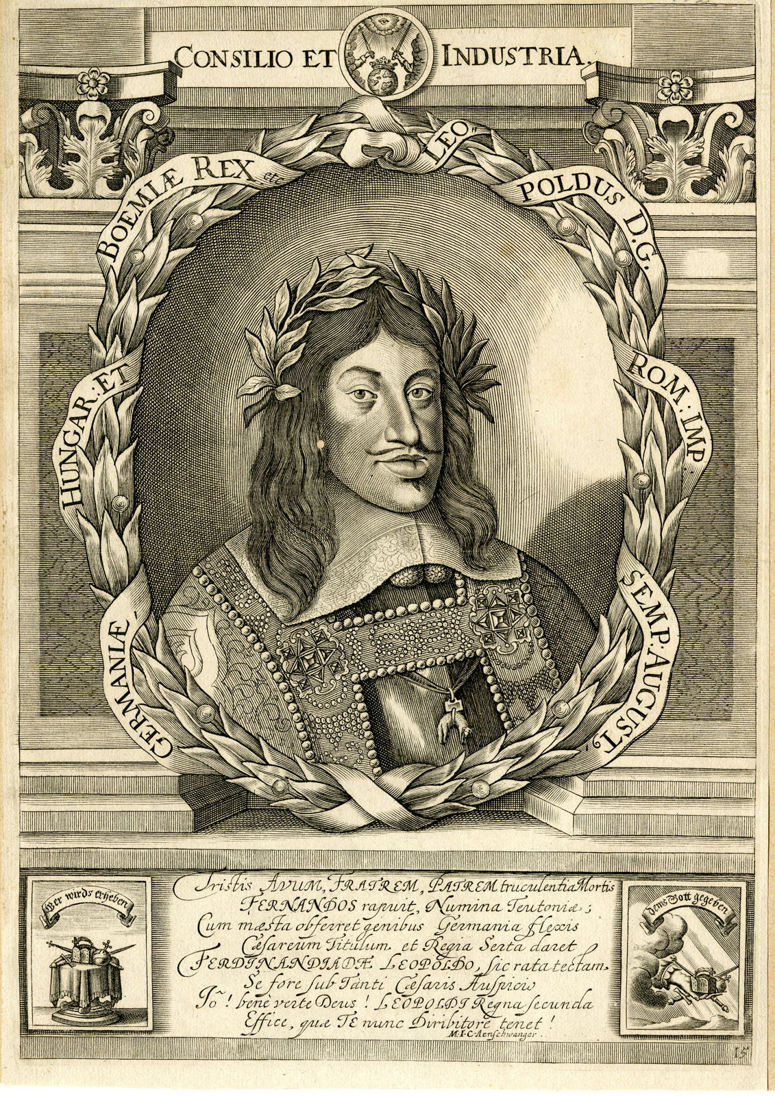 , Antique Print-LEOPOLD I-HOLY ROMAN EMPEROR-GOLDEN FLEECE-Anonymous-c. 1680, Pictura Antique Prints