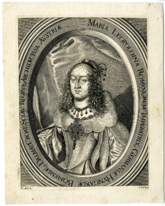 Portrait Antique Print-MARIA LEOPOLDINE OF AUSTRIA-HABSBURG-Widemann-c. 1650