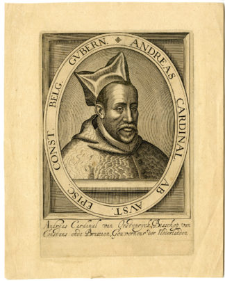 Portrait Antique Print-ANDREW OF AUSTRIA-CARDINAL-BISHOP-Anonymous-c. 1620