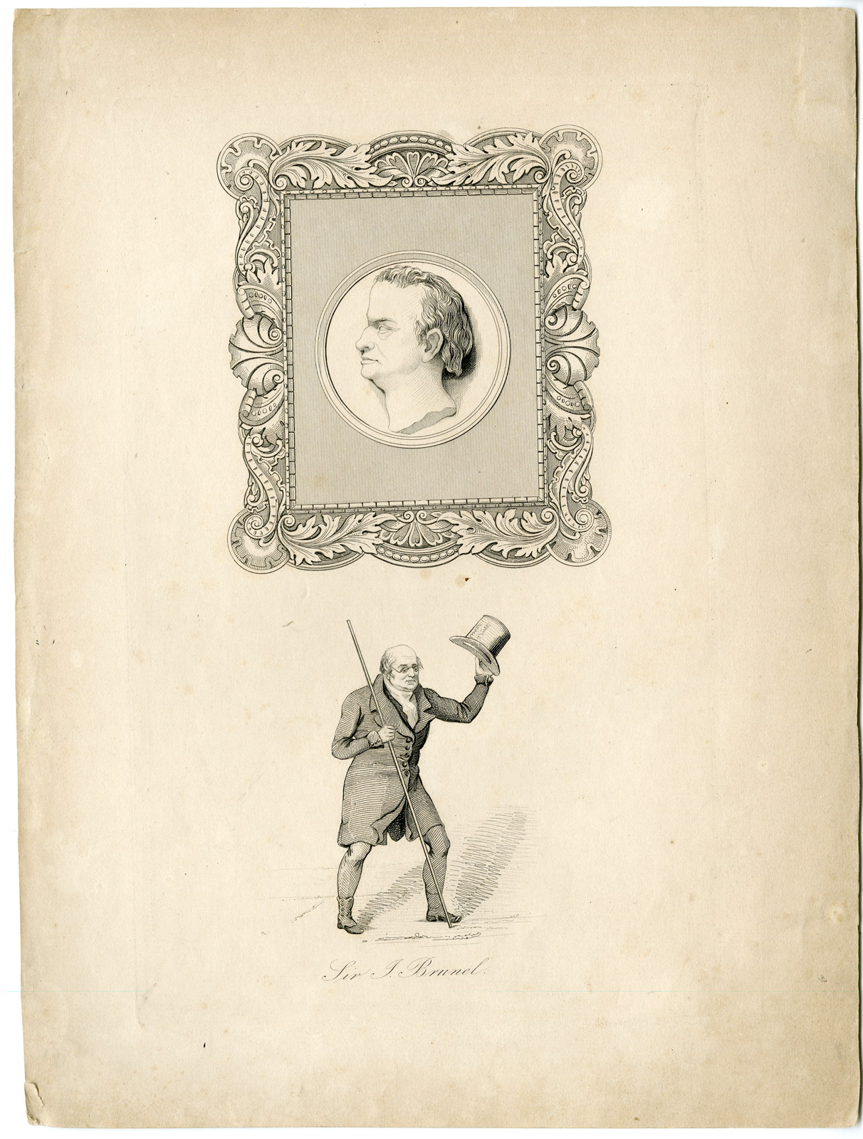 , Portrait Antique Print-SIR MARC ISAMBARD BRUNEL-ENGINEER-Anonymous-c. 1840, Pictura Antique Prints