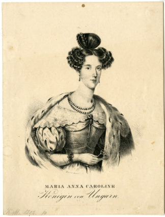 Portrait Antique Print-MARIA ANNA OF SAVOY-QUEEN HUNGARY-Brand-c. 1835