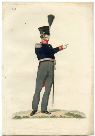 Antique Print-MILITARY-UNIFORM-PL.2-CAPTAIN-ADJUDANT-Teupken-Sluyter-1823