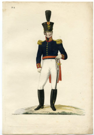 Antique Print-MILITARY-UNIFORM-PL.4-LUITENANT-COLONEL-STAFF-Teupken-Sluyter-1823