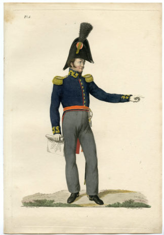 Antique Print-MILITARY-ARMY-UNIFORM-PL.5-MAJOR-ENGINEER-Teupken-Sluyter-1823