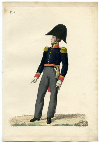 Antique Print-MILITARY-ARMY-UNIFORM-PL.6-COMMANDER-COLONEL-Teupken-Sluyter-1823