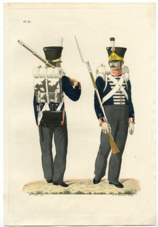 Antique Print-MILITARY-UNIFORM-PL.20-SWISS REGIMENT NO.30-Teupken-J.Zurcher-1823