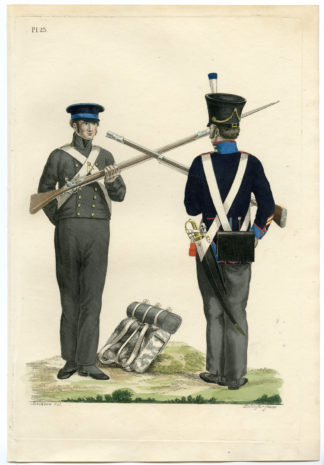 Antique Print-MILITARY-UNIFORM-PL.23-SOLDIERS ARMY DEPOT-Teupken-Sluyter-1823