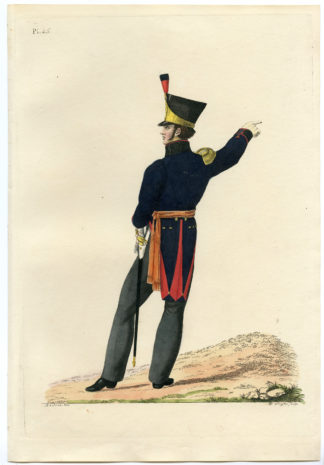 Antique Print-MILITARY-UNIFORM-PL.25-LUITENANT-ARTILLERY-Teupken-Sluyter-1823
