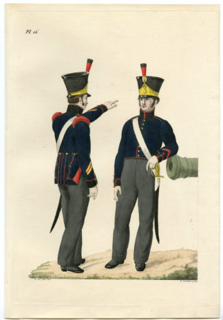 Antique Print-MILITARY-UNIFORM-P.26-SOLDIER-FIELD-ARTILLERY-Teupken-Portman-1823